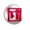 Red Bingo icon isolated on transparent background. Lottery tickets for american bingo game. Silver circle button.