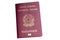 Red biometric passport of a Italian citizen