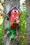 Red birdhouse