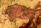 Red bison from Altamira cave