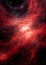 a red and black background with stars and clouds Dazzling Galactic Core in Crimson Red with Revolving patterns