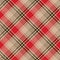 Red, black and beige argyle tartan plaid. Scottish pattern fabric swatch close-up.