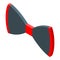 Red black bowtie icon, isometric style