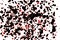 Red and black chaotic spots on a white background. Art image. Abstraction. Drops of paint