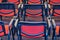 Red and black conference chairs in the auditorium