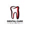 Red and black dental care clinic logo