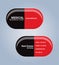 Red and Black The drug capsules business card template