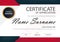 Red black Elegance horizontal certificate with Vector illustration , white frame certificate template with clean and modern patter