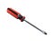 Red and black flat-mouth screwdriver made stainless Is a device used to tighten screws and repair work.