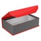 Red and black gift box. Open jewelry box with magnetic clasp