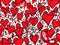 A Red And Black Hearts - Graffiti Red and White Love Pattern Doodle