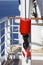 Red and Black Hook on Ships Pulley