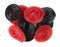 Red and black licorice wheels