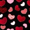 Red and Black Love Valentin\'s Day Seamless Pattern