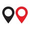 Red and black maps pin. Location map icon. Location pin. Pin icon vector.