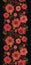 Red and black poppy flowers vertical seamless