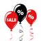 Red and black promotion balloons sale discount percent