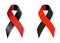 Red and black ribbon awareness