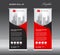 Red and black Roll up banner template vector, flyer