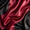 Red and Black Silky Satin Fabric With Red Stripe. Generative AI