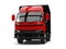 Red and black small box truck - front view