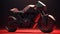 red black sports bike, modern motorbike prototype generative ai