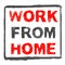 Red black stencil frame: Work fro Home banner