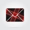 Red, black tartan isolated icon - mailing envelope