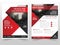 Red black triangle business Brochure Leaflet Flyer annual report template design, book cover layout design