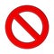 Red blank ban sign
