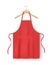 Red blank kitchen cotton apron isolated. Protective apron uniform for cooking. Vector illustration