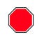 Red blank octagon traffic sign plate