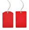 Red blank paper price or sale tag set isolated