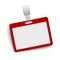 Red blank vector name tag on white