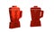 Red Blender icon isolated on transparent background. Kitchen electric stationary blender with bowl. Cooking smoothies