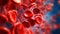 Red blood cells as they navigate through the labyrinthine vessels. Generative AI