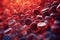 Red blood cells transforming into other essential components of the body, such as muscle cells or brain cells, highlighting their