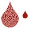 Red Blood Drop Fractal Composition of Self Icons