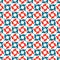 Red and Blue Arabesque Trellis Pattern