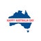 Red and blue australia day icon