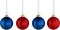 Red and Blue Baubles - Isolated