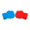 Red and Blue Boxing gloves. Boxing gloves clash color icon. Confrontation. Vector