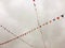 Red and blue bunting flags strung overhead.