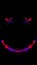 red and blue dead eye smiling face, black background wallpaper.