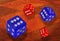 Red and blue dice