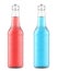 Red and Blue Drinks Isolated on White.