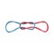 Red and blue elastic rubber bands isolated on a white background