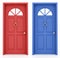 Red and blue entrance door