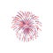 Red and blue firework explosion, cartoon celebration lights for party or festival