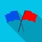 Red and blue flags.Paintball single icon in flat style vector symbol stock illustration web.